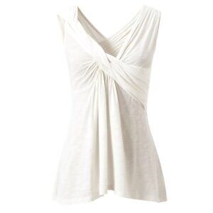 Anthropologie Deletta Twist and Flounce Tank Top S White #168C